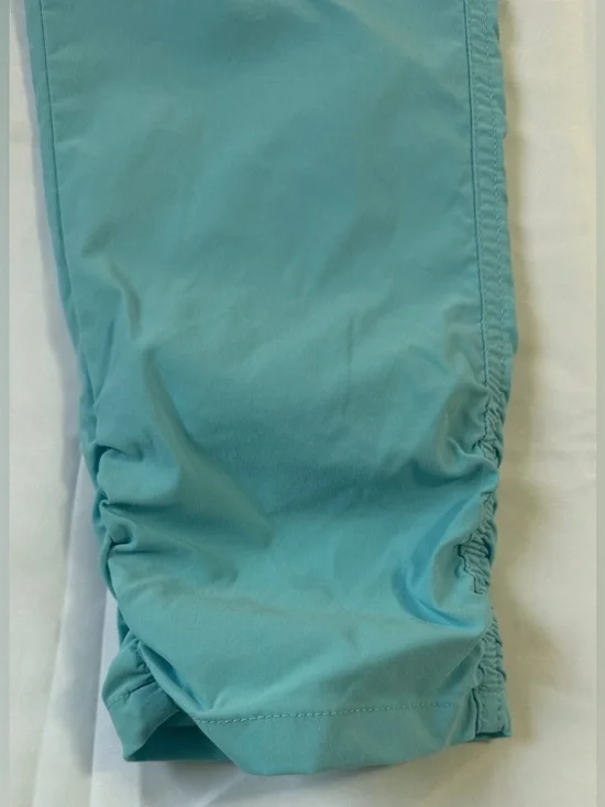 Golfino Golfcore Aqua Blue Cropped Pants Stretch Ruched Hem Athleisure Preppy - Picture 4 of 11